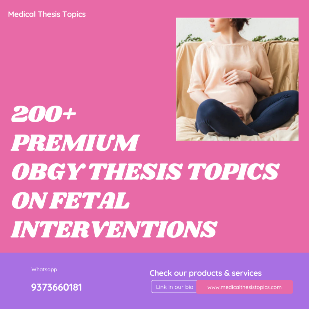 obstetrics and gynecology thesis topics